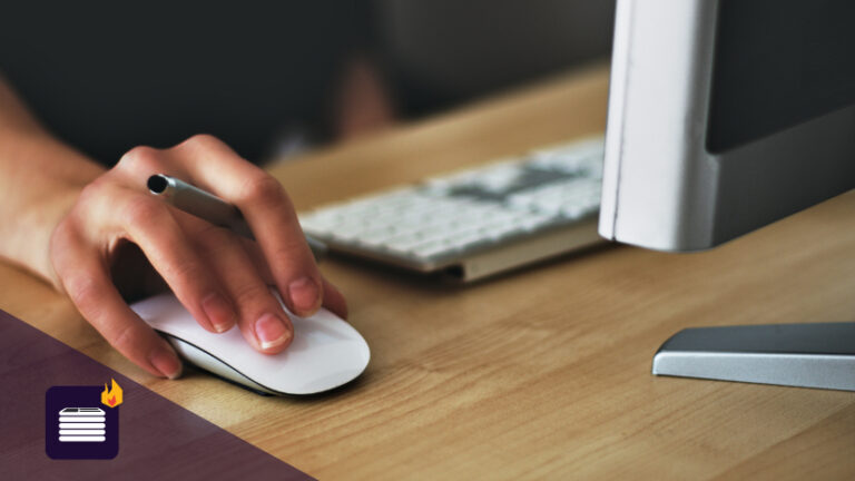 Person at her desk